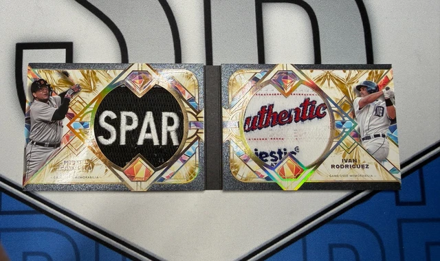2025 Topps Diamond Icons Dual Relic Book Miguel Cabrera Ivan Rodriguez 1/1