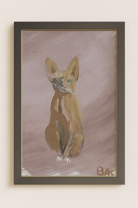Skeptical Cat  Original Acrylic Painting, Whimsical Feline Portrait Art