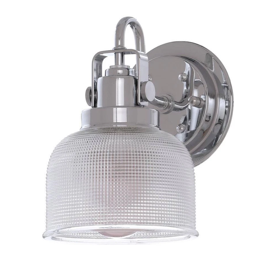 Progress Lighting Archie 1-Light Chrome Bath Vanity Light with Prismatic Glass - Image 3 of 4