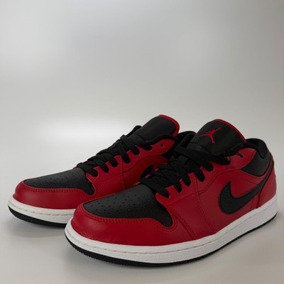 Air Jordan 1 Low Reverse Bred Gym Red Black White 553558-605 Mens Size 9