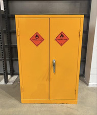 COSHH Industrial Safety Storage Cabinet - Yellow - 2 Door - 1 Key
