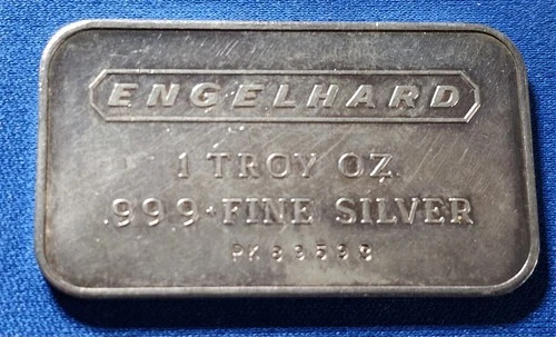A ENGELHARD 1 OZ. SILVER COLLECTABLE BULLION SILVER BAR NICE SILVER BAR