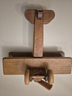 Vintage Wooden Hand Made Bi-Plane Airplane Toy 10 inches square Propeller Spins — photo 6