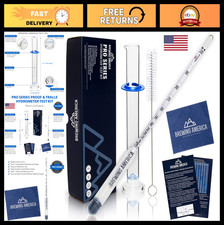 Alcohol Hydrometer Test Kit - 0-200 Proof Meter for Distilled Spirits, Glass Jar