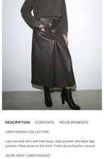 Gonna midi donna Zara in ecopelle