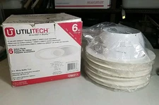 6 Pack 6" Inch White Step Baffle Recessed Light Housing Can Trim Utilitech