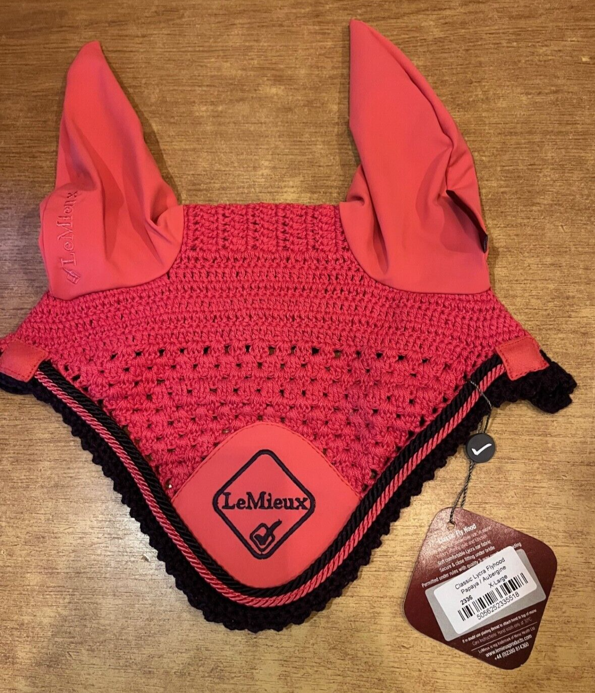LeMieux Classic Lycra fly hood Papaya XL NEW
