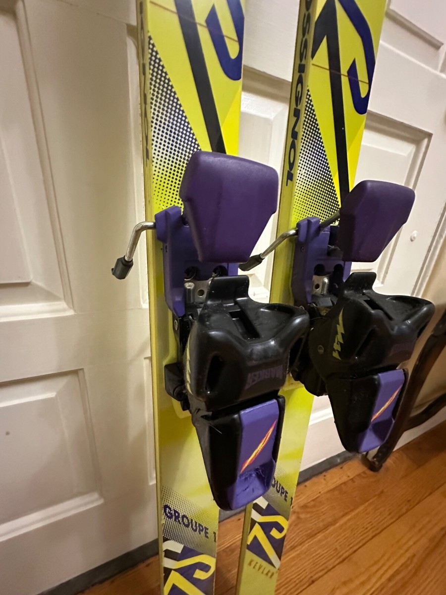 1990s Rossignol 7S K Equipe Downhill Slalom Race Skis 188cm, Neon