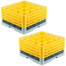 2 PACK Commercial Dishwasher Machine 16 Cup Glass Tray Rack 4 Extender Automatic