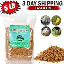 Non-GMO 5LB Dried Black Soldier Fly Larvae for Birds Chicken Fish Reptile Turtle
