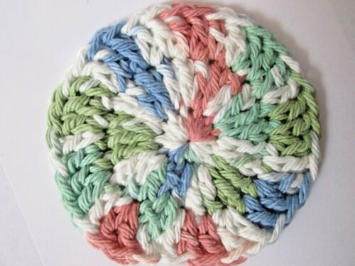 4 Scrubbi viso all'uncinetto. P&P 100% cotone OMAGGIO (gres) - Foto 10 di 12