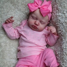 Bambola neonato addormentato 19 pollici realistica reborn baby soft touch vinile regalo ragazza Bebe