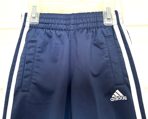 ADIDAS KIDS - Boys 3-Stripe Blue/White Classic Track Pants Pockets/Everyday Sz 5 - Picture 4 of 18