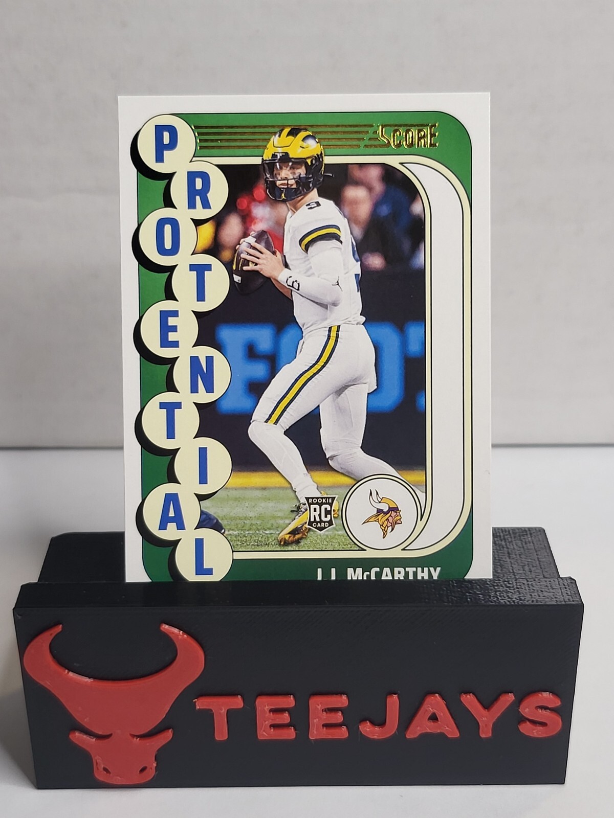 2024 Score Football JJ McCarthy Protential Rookie Card RC Gold Foil #10