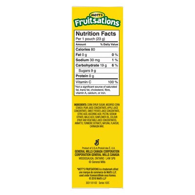 mott's fruitsations gummies nutrition