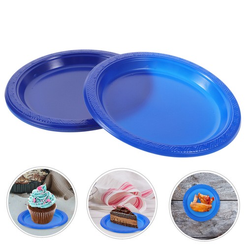 20 Pcs Blue Round Dining Tray Fruit Party Plates Trays for Serving Food - Picture 6 of 12