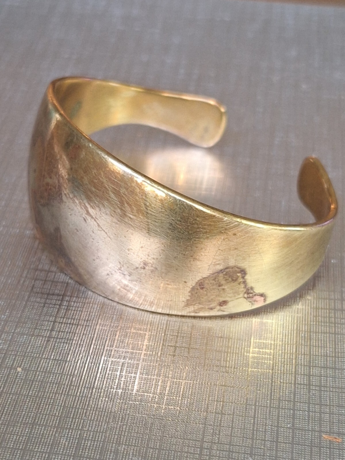 A Handwrought Solid Brass Bracelet Cuff , vintage - image 1