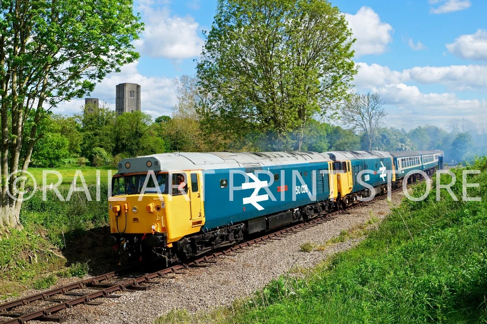 Class 50 Framed Print. 50026, 50019 Mid Norfolk Railway. Large Logo. Gifts - Image 3 of 3