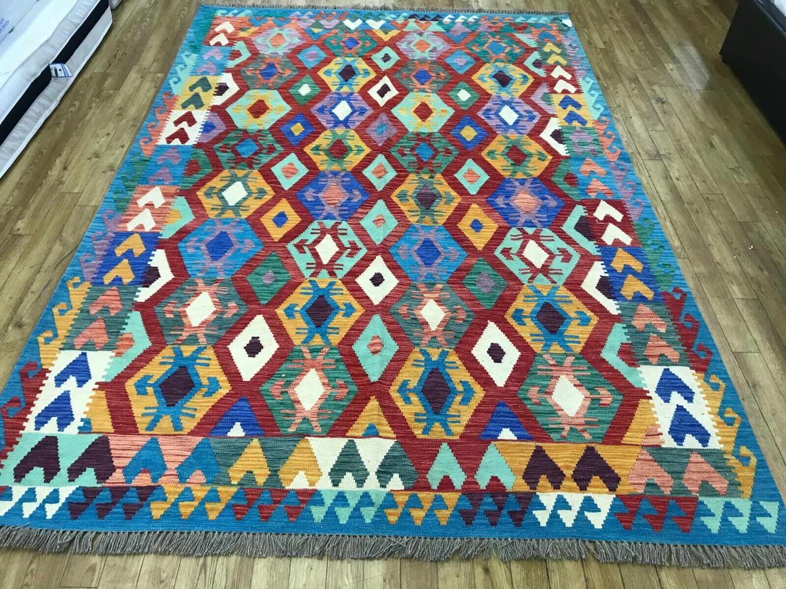 Handmade Prime Carpet Organic Colours Woollen Afghan Kilim Rug 296 x 205 cm