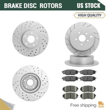 Front Rear Disc Rotors & Ceramic Brake Pads for Subaru Impreza Forester Legacy