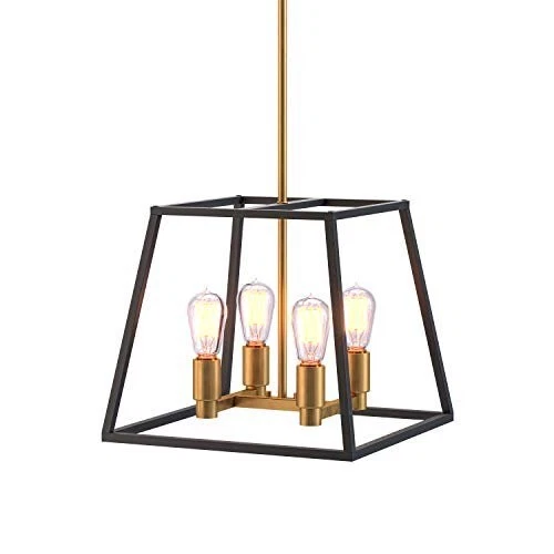 Artika Carter Square 4 Light Pendant Light Fixture Chandelier 4 Bulbs Included