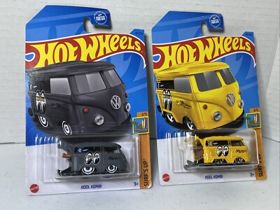 Hot Wheels Kool Kombi Mooneyes Yellow And Gray Lot Of 2