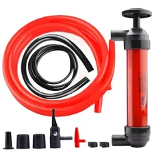 Multi-Purpose Siphon Transfer Pump Kit, Fluid Fuel Extractor Suction Tool USA