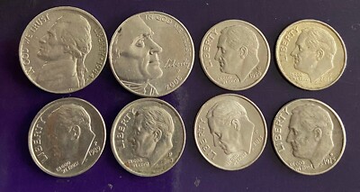 USA 5 Cent und One Dime Münzen