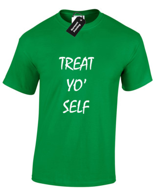 TREAT YO SELF HERREN T-SHIRT PARKS RECREATION RON SWANSON MAUS RATTE PAWNEE S - 5XL