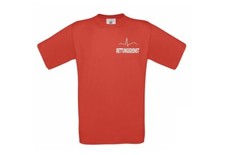 T-shirt z nadrukiem "Służby ratownicze" + EKG / czerwony