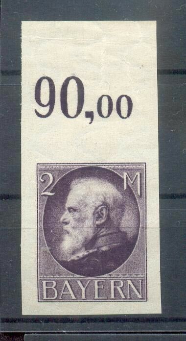 Bavaria 102IU Peace Print Imperforate** MNH Mint Never Hinged 120++EUR (42001
