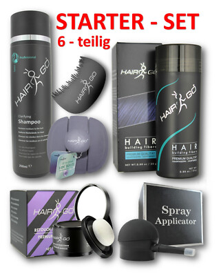 HAIR GO SUPER SET - 6 Artikel - 17  GESPART Haarverdichtung Haarpuder Hairfor2