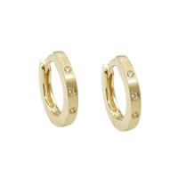 Echt Gold 333 MäDchen Frauen Wende- Scharnier Creolen Ohrringe 3 Zirkonia 8 Kt