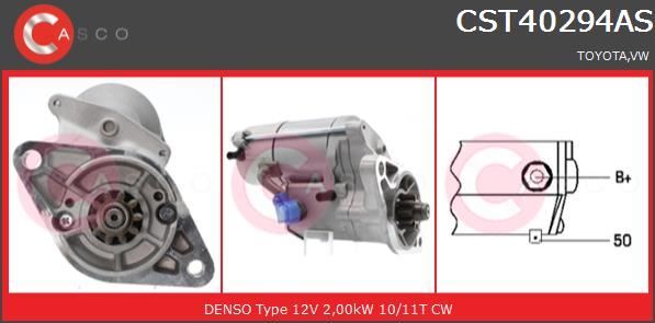 Démarreur pour Toyota Hilux VI Pick-up et Hiace IV Diesel