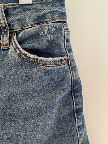 TOPSHOP Moto Jamie Jeans W25 L30 Embroidered Distress Skinny Stretch Mid Rise - Picture 9 of 14