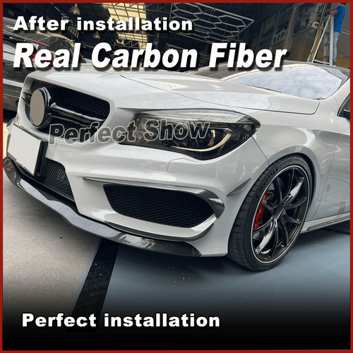 Pinna paraurti in carbonio Flaps Flips Canard per Mercedes C117 W117 CLA45 - Foto 4 di 13