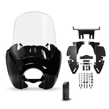Black & Clear Tall Fairing w/ Bracket B For 1987-1999 Harley FXR (Read Desc.)