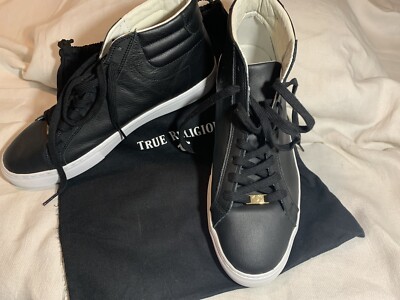 True Religion HEX V1 HIGH TOP LEATHER SNEAKER size 12 Black  display picture 3