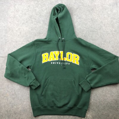Baylor Bears Hoodie Mens Small Green Logo Embroidered Spell