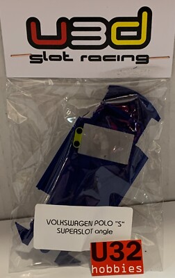 U3D Chassis 3D Volkswagen Polo WRC Anglewinder Blau Superslot Scalextric UK