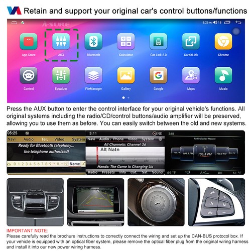 12.3" Android 14 Screen Carplay Autoradio For Mercedes Benz CLS C218 W218 NTG4.5 - Picture 10 of 19