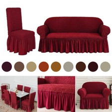 Sofa Covers 1/2/3/4 Seater 3D Bubble Soft Spandex Dining Chair Slipcover Set