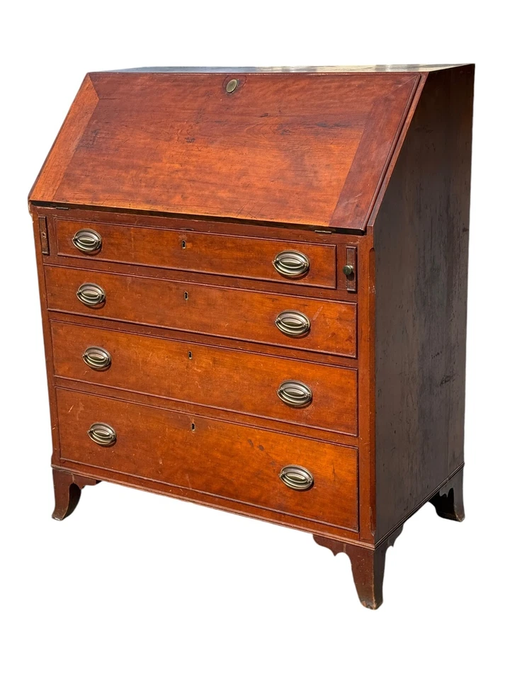 antiguo hepplewhite cereza inclinada recepción pa 1810 pie francés país federal Foto 2 de 4