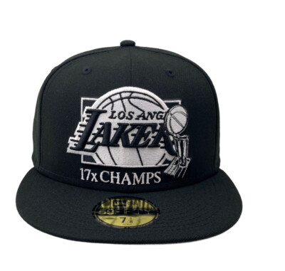 Los Angeles Lakers 17X Champions Black NBA New Era 59FIFTY fitted