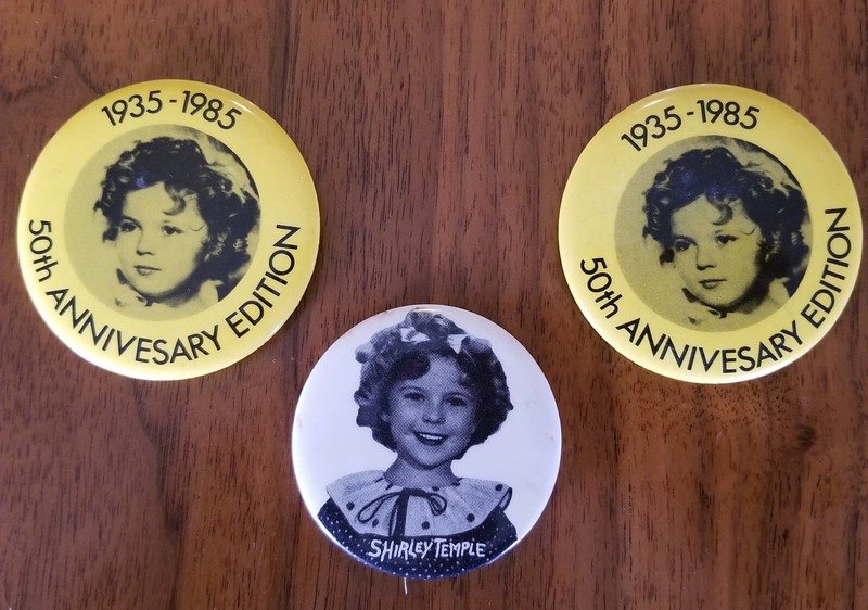 3 Vintage SHIRLEY TEMPLE Pinbacks