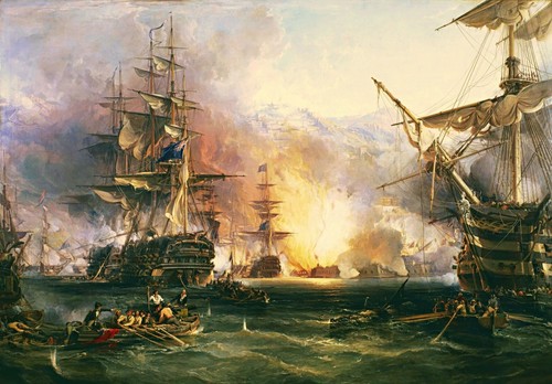 Bombardement of Algier Gemälde von George Chambers Reproduktion - Bild 1 von 3