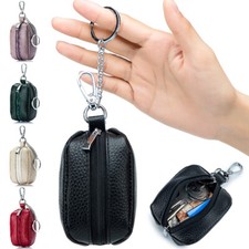 Unisex Key Small Wallet with Hook Genuine Leather Coin Pocket Keyrings Pouch Lot