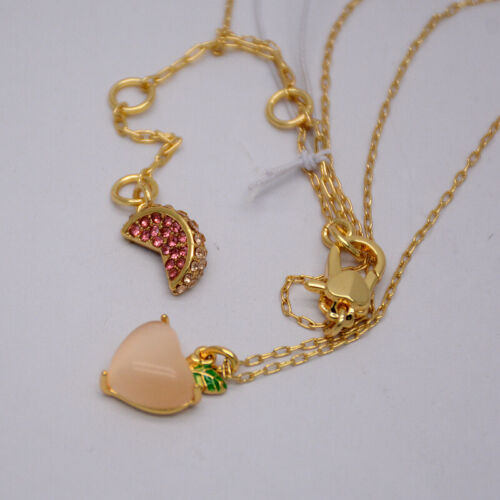 Kate Spade jewelry Cute Gold Tone Opal Heart Pendant Enamel Necklace for girls - Afbeelding 1 van 6
