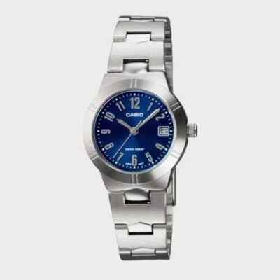 Casio LTP-1241D-2A2 | Klassische Quarz Damen Armbanduhr mit Edelstahlverbot