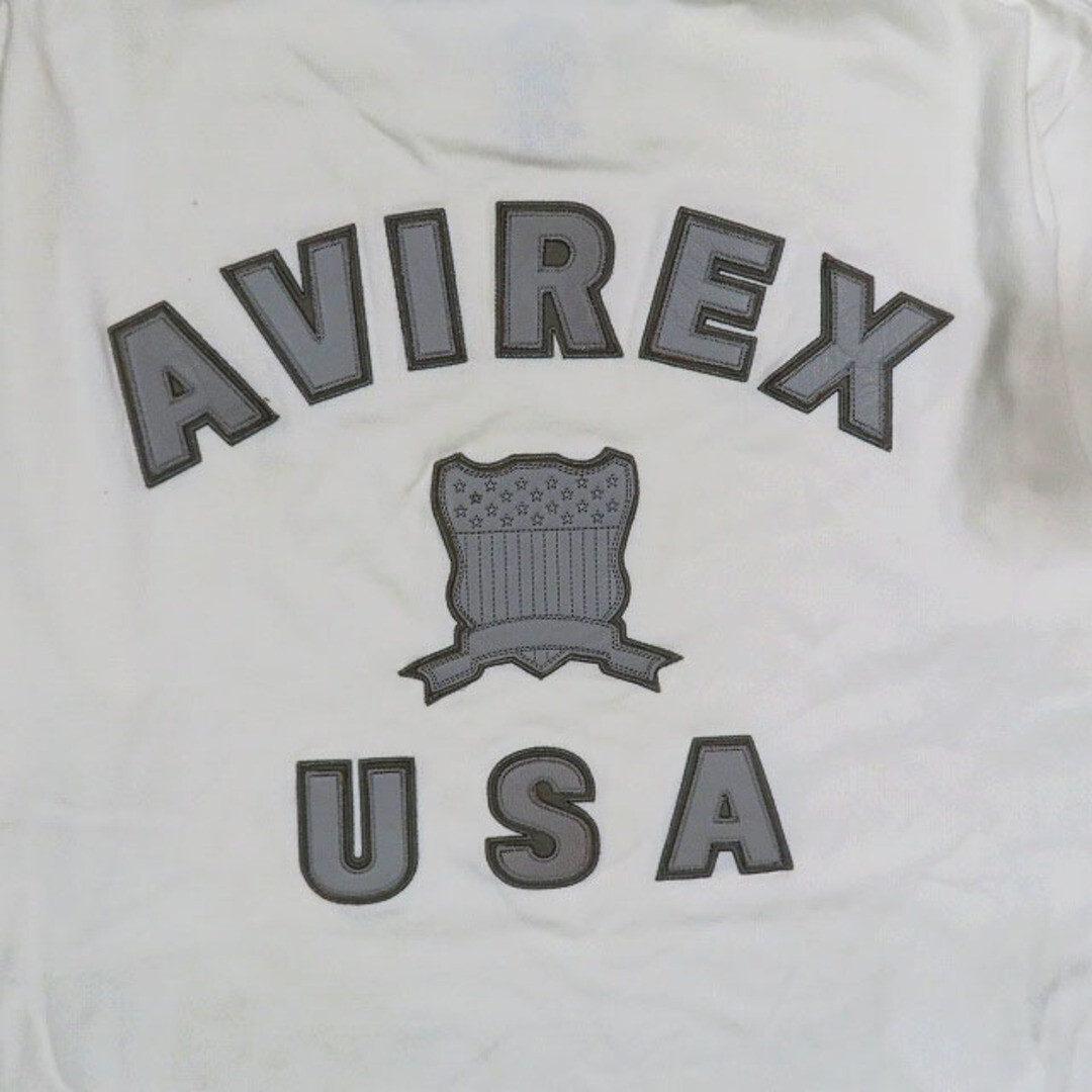 【AVIREX】VARSITY LEATHER LOGO T-SHIRT 直営店限定》SIGNATURE VARSITY LEATHER LOGO T-SHIRT
